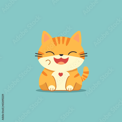 Vector logo cute cat, cat icon, cat head, cat sticker