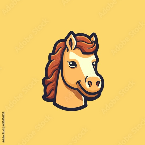 Vector logo cute horse, horse icon, horse head, horse sticker