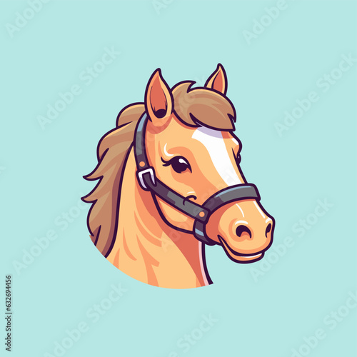 Vector logo cute horse, horse icon, horse head, horse sticker