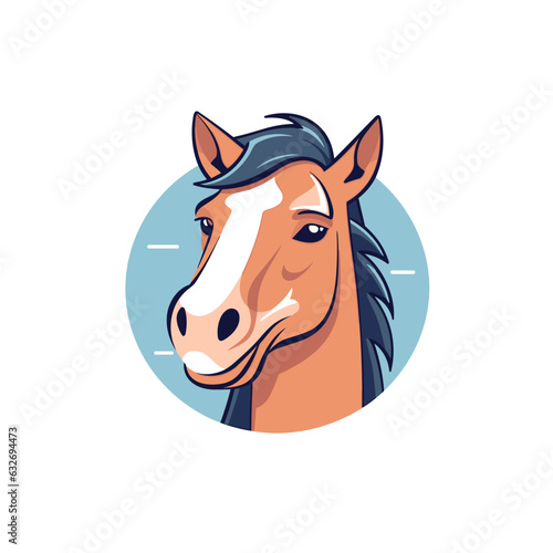Vector logo cute horse, horse icon, horse head, horse sticker