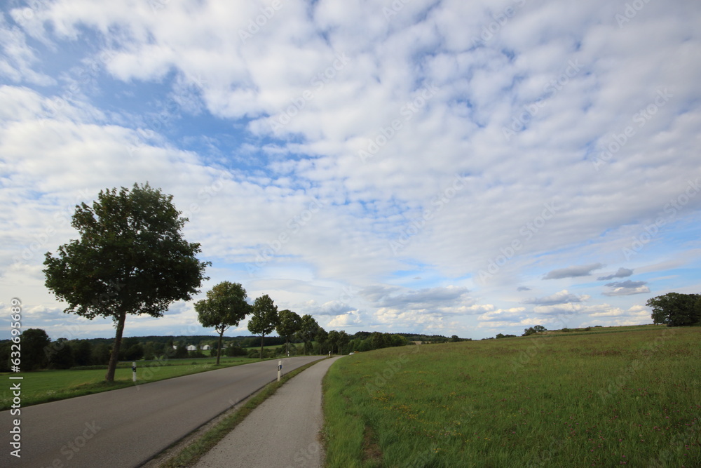 road in the countryside of bavaria in germany