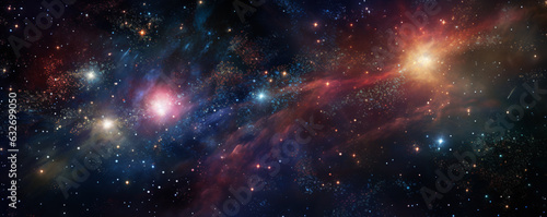 sparkling colorful galaxy space background  made with Generative AI