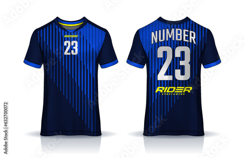 t-shirt sport design template, Soccer jersey mockup for football club. uniform front and back view.