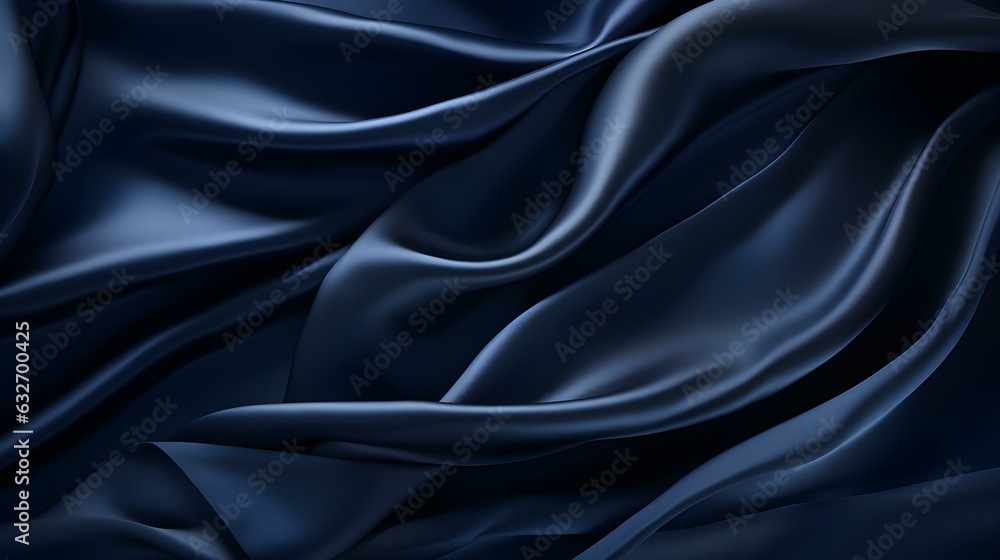 Navy Blue Silk Fabric Texture with Beautiful Waves. Elegant Background for a Luxury Product Navy Blue Silk Fabric Texture with Beautiful Waves. Elegant Background for a Luxury Product