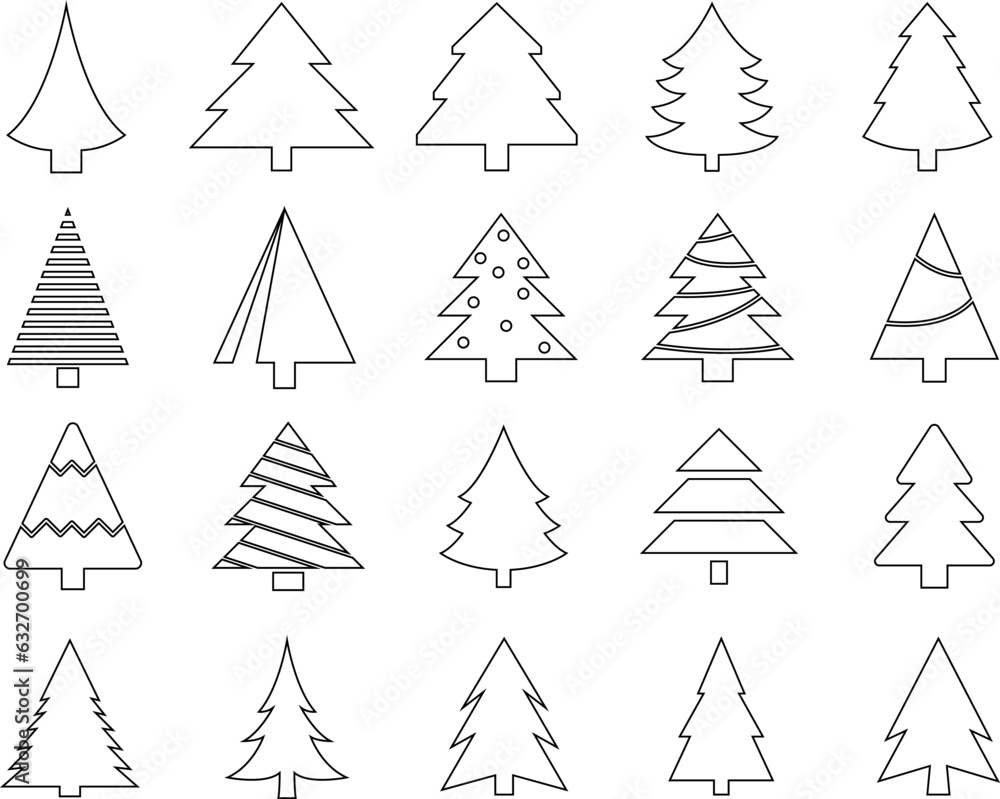 Christmas tree line icon vector. Christmas tree, spruce, pine icon vector image Christmas tree line icon vector. Christmas tree, spruce, pine icon vector image