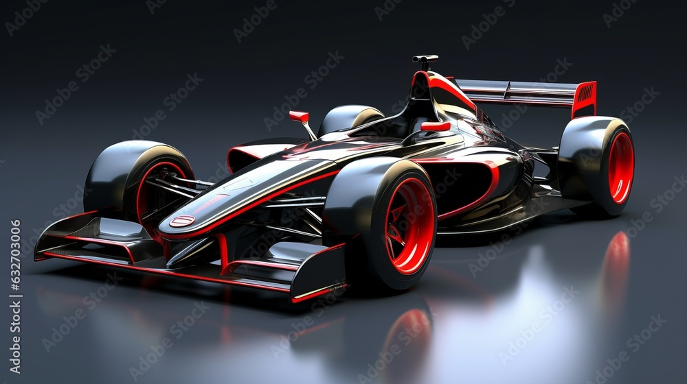 hyper-realistic Formula 1 race car that showcases every meticulous detail of its aerodynamic design, mechanical components, and sleek form. excluding any branding, logos on the surface 16:9