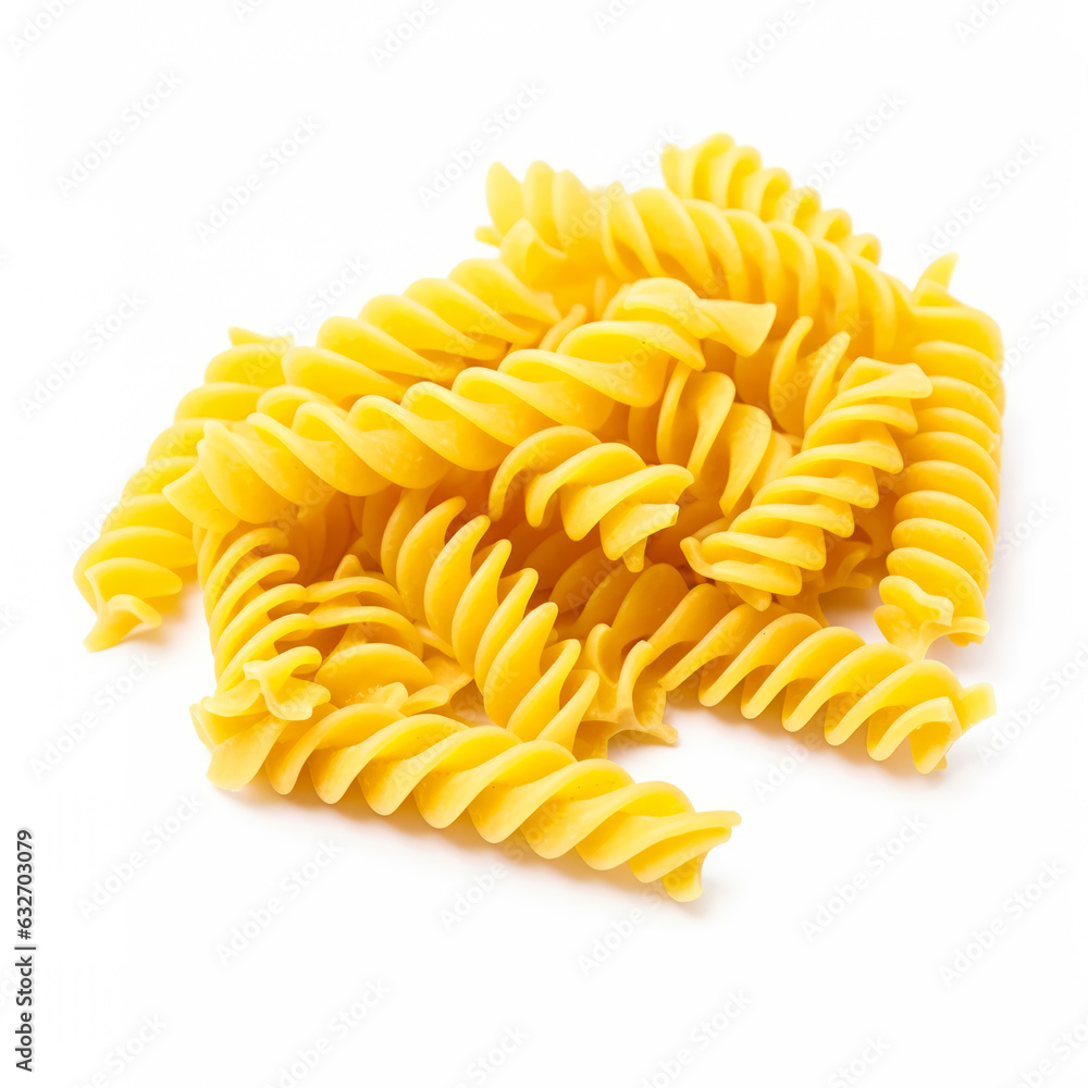 Fusilli pasta isolated on white background Fusilli pasta isolated on white background