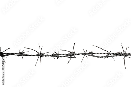 Isolated Barbed Wires on Transparent Background, Generative AI
