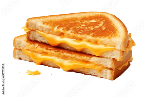 Cheese Toasted Sandwich Isolated Transparent Background, Generative AI