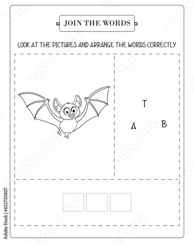 Arrange The Word Correctly Kids Worksheet, Word Teaching Material Kids Worksheet, Teaching Material for Children