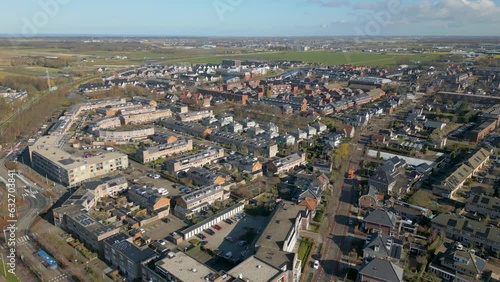 Aerial drone view of the dutch town Voorhout photo