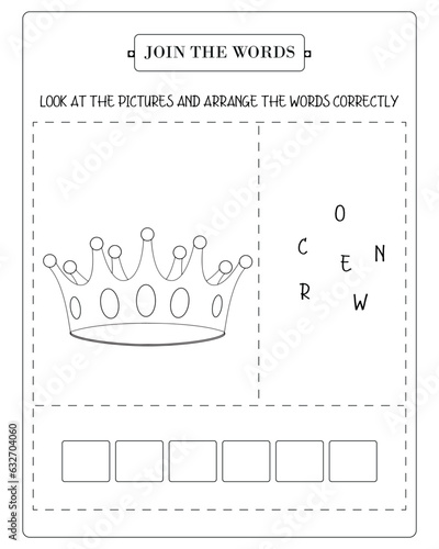 Arrange The Word Correctly Kids Worksheet, Word Teaching Material Kids Worksheet, Teaching Material for Children