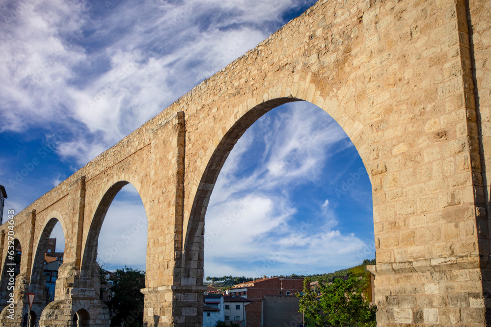 Renaissance style Los Arcos aqueduct in Teruel, Aragon, Spain