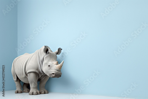 Murais de parede a rhino sees blue