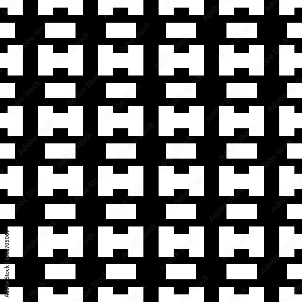 Seamless surface pattern design with figures. Rectangle shapes illustration. Repeated geometric blocks background. Mosaic motif. Ethnic ornament image. Tiles wallpaper. Digital paper. Vector art. Seamless surface pattern design with figures. Rectangle shapes illustration. Repeated geometric blocks background. Mosaic motif. Ethnic ornament image. Tiles wallpaper. Digital paper. Vector art.