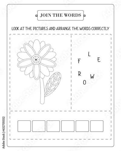 Arrange The Word Correctly Kids Worksheet, Word Teaching Material Kids Worksheet, Teaching Material for Children