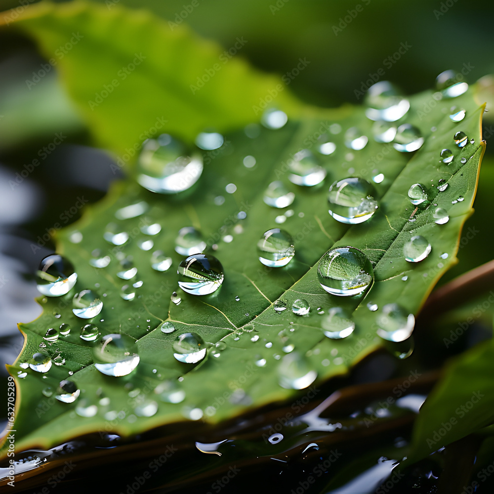 Dewdrops on leaves