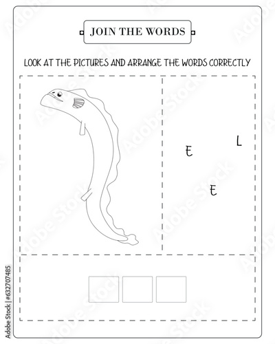 Arrange The Word Correctly Kids Worksheet, Word Teaching Material Kids Worksheet, Teaching Material for Children