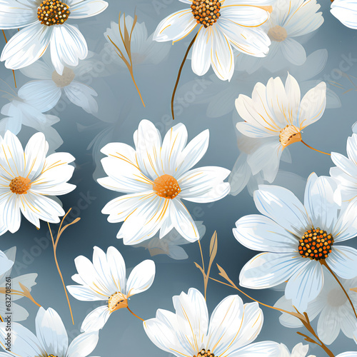  seamless 2d illustration of abstract floral patterns for background, wallpaper design, paper, fabric