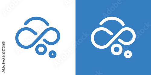 logo design infinity combined with brain and made with line style