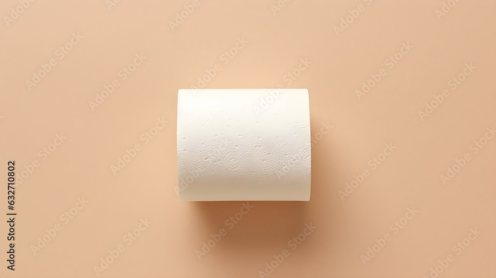 Toilet Paper, top down view, isolated on neutral color background Toilet Paper, top down view, isolated on neutral color background
