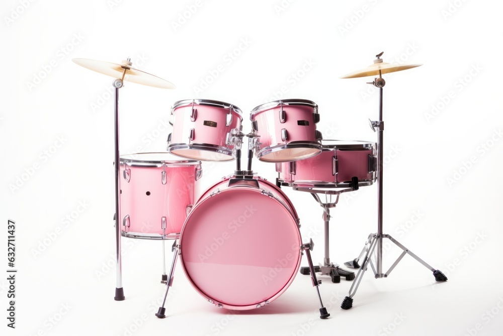 Pink Toy Toy Drum Set White Background. Pink Toy Drum Set, White Background, Choosing The Appropriate Size, Playing Techniques, Safety Tips, Benefits Of Musical Training, Best Care Practices