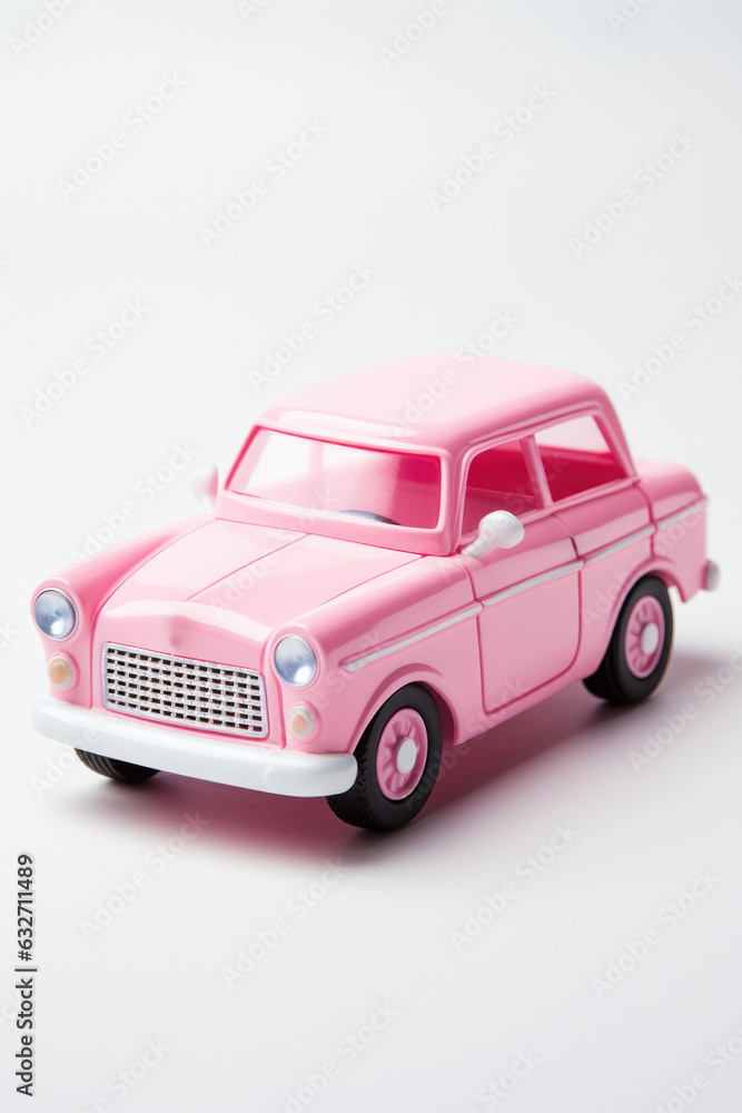 Pink Toy Toy Police Car White Background . Pink Toy Car, Toy Police Car, White Background, Creative Play, Kids Imagination, Christmas Gift Ideas, Toy Design, Color Effect