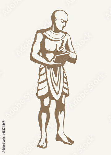 Vector drawing. Egyptian male servant