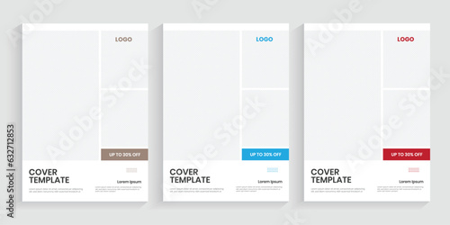 A4 Front page booklet cover geometric shape commercial template. Easily editable with  eps-10 file. corporate branding new annual report, brochure, pamphlet, company profile layout