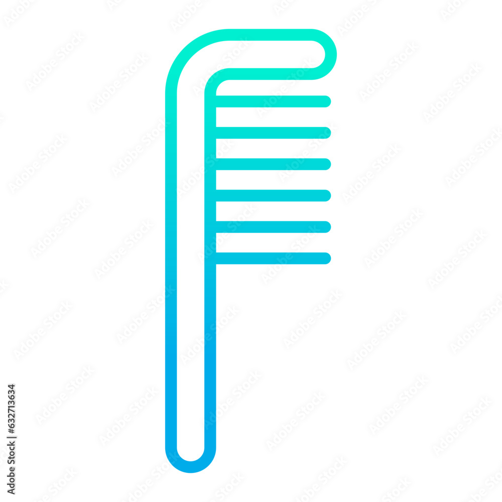 Outline gradient Comb icon Outline gradient Comb icon