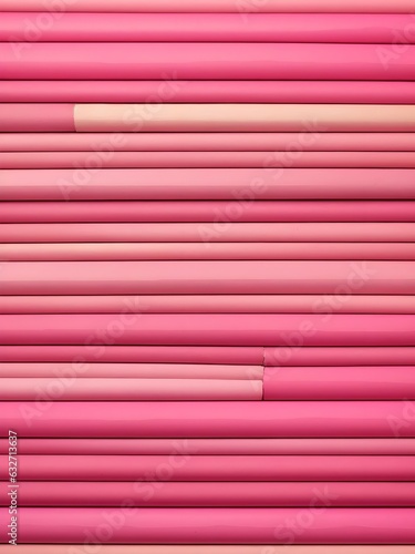 Stylish pink background made of wooden crayons, backdrop, template, banner with copy space text 