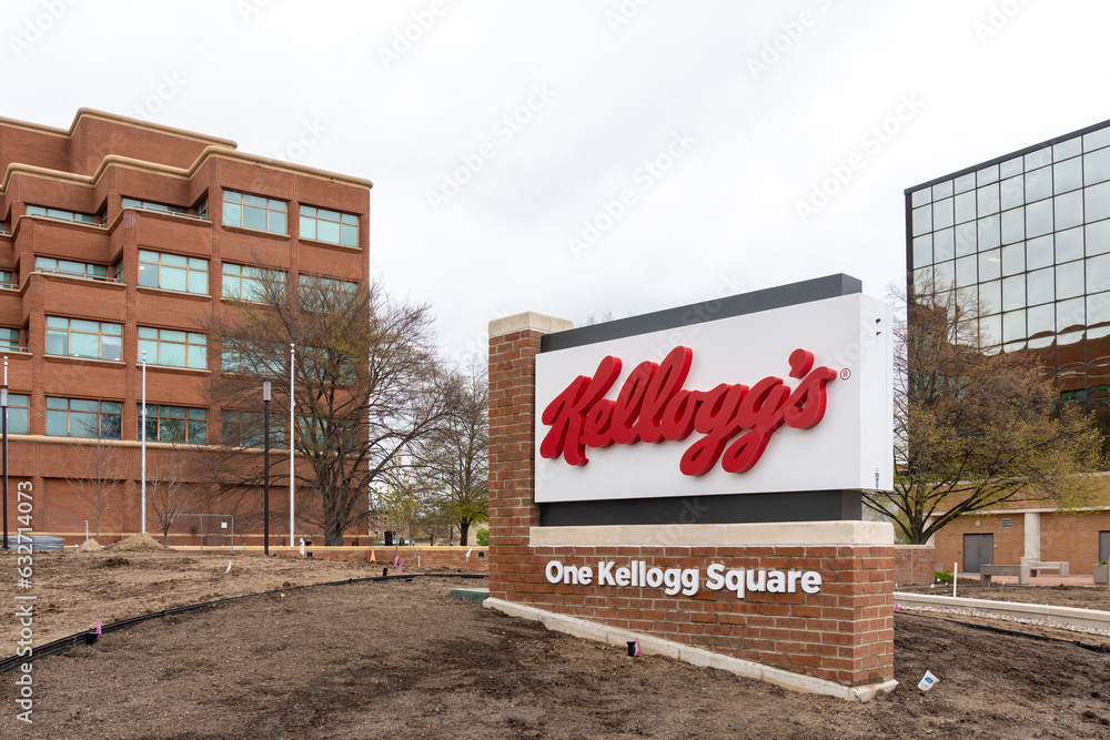 Kellogg's headquarters in Battle Creek, MI, USA May 2, 2023. Kellogg