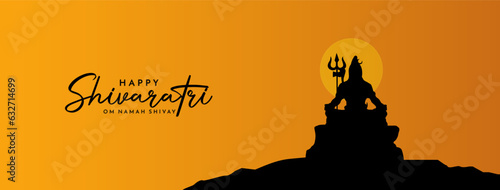 Maha Shivratri Illustration Of Lord Shiva Silhouette Design Web Banner