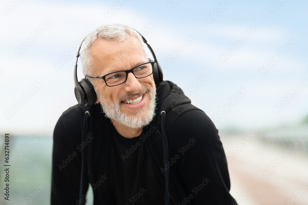 Closeup of grandfather have morning workout routine outdoor, blank space Closeup of grandfather have morning workout routine outdoor, blank space