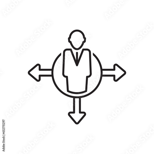 Business man choice icon, decision direction icon