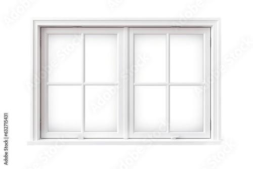 Isolated White Window on Transparent Background. Generative AI