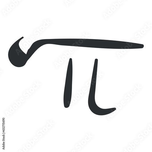 Isolated pi number math symbol Vector illustration