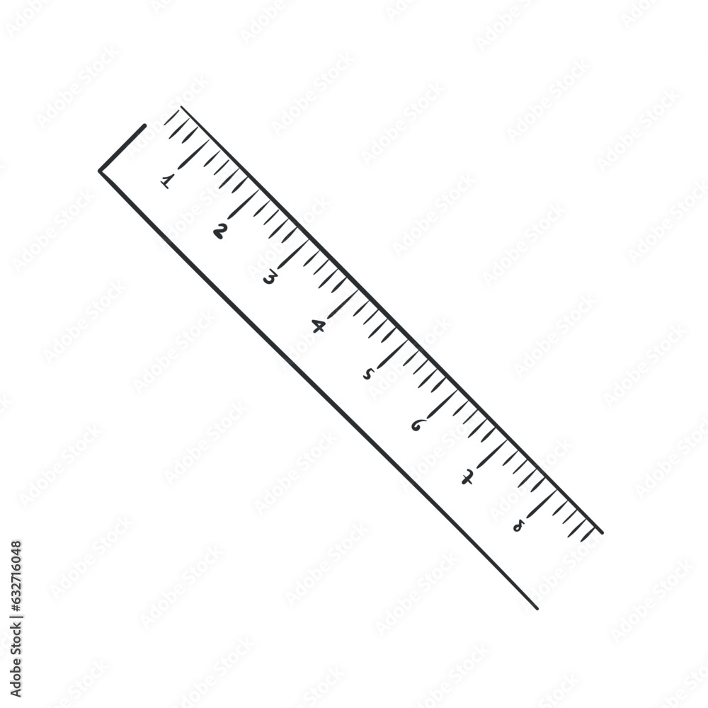 Isolated sketch of a ruler school supply icon Vector illustration Isolated sketch of a ruler school supply icon Vector illustration
