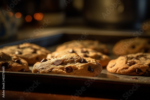 Chocolate chip cookies fresh out of the oven, Food, bokeh 