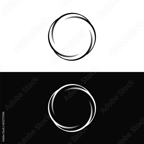 Round circular banner frames, borders . Circle vector logo