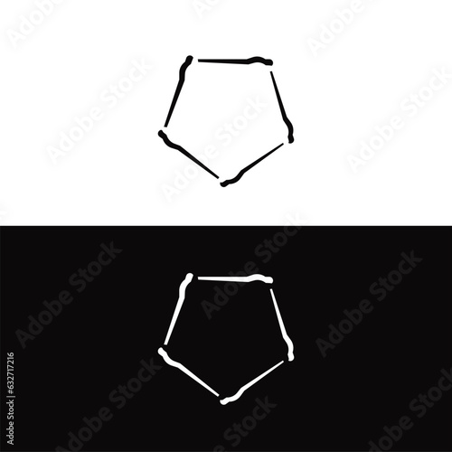 Black and white circle vector logo template design