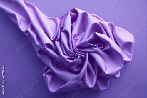 Beautiful silk pastel purple violet cloth floating flying in the.