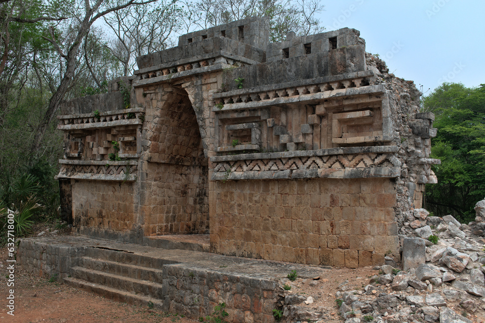 Fototapeta premium Door in the archaeological zone of labná