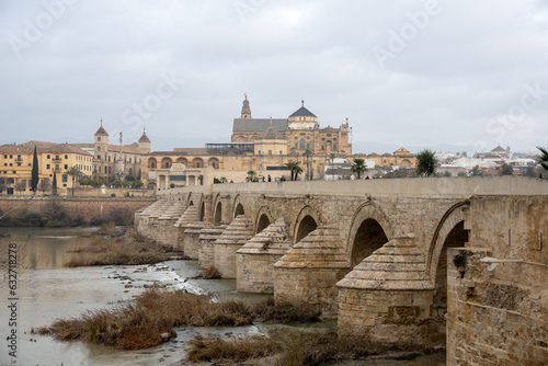 The Roman bridge of Cordoba crossing the Guadalquivir river in Andalucia, Spain