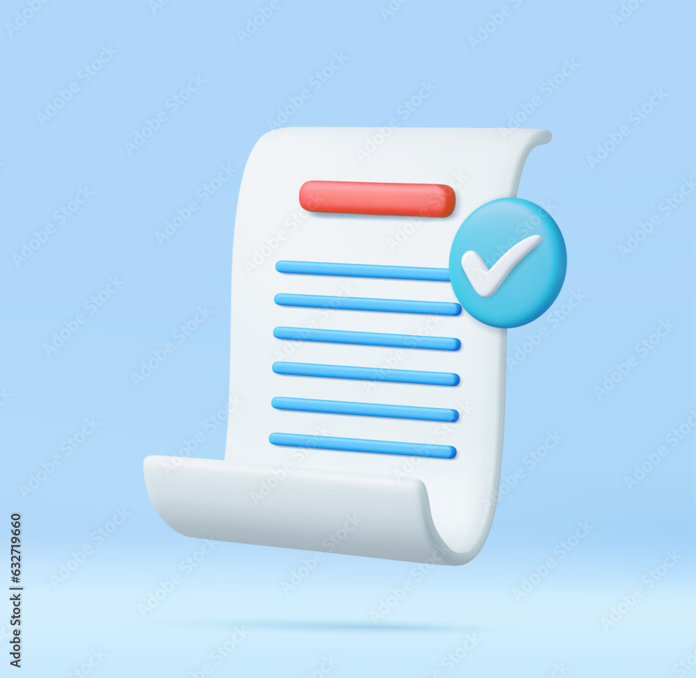 3d White paper task management todo check list 3d White paper task management todo check list