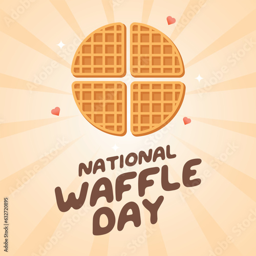 National Waffle Day design template good for greeting usage.