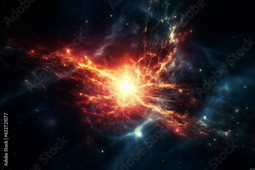 Supernova explosion in a distant galaxy, Space, bokeh  © Nati