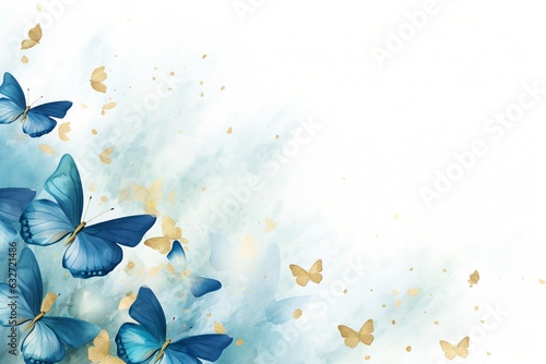 Blue butterflies  generative ai