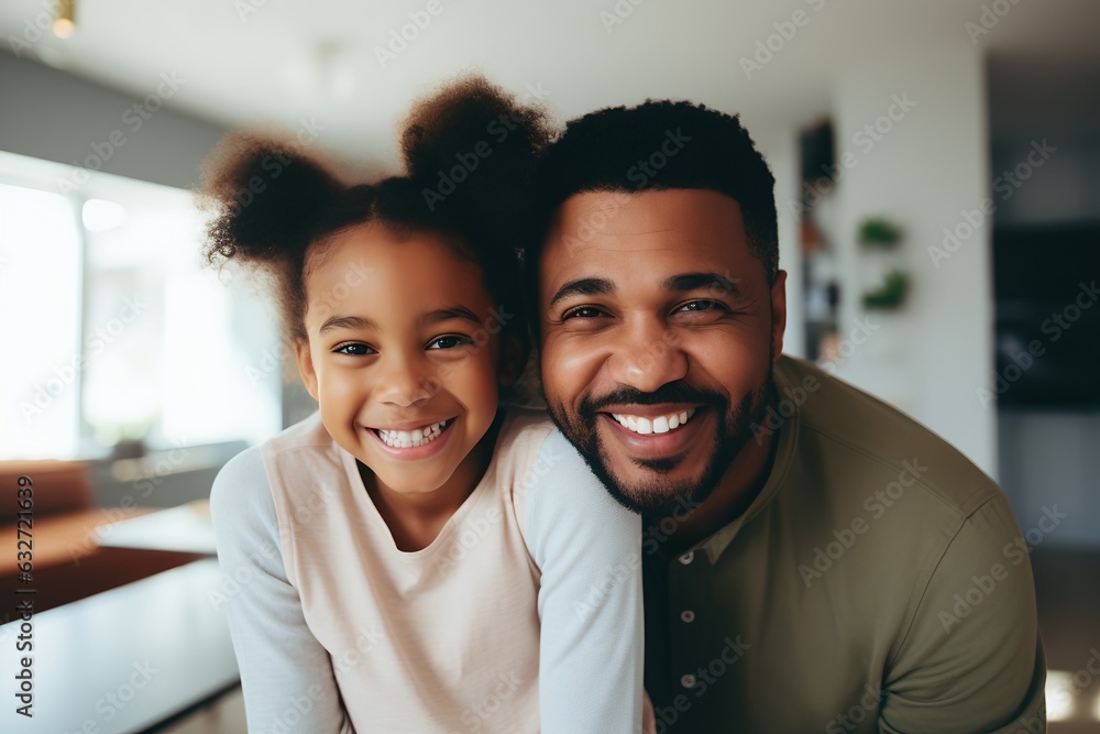 A happy father and his daughter, generative AI A happy father and his daughter, generative AI