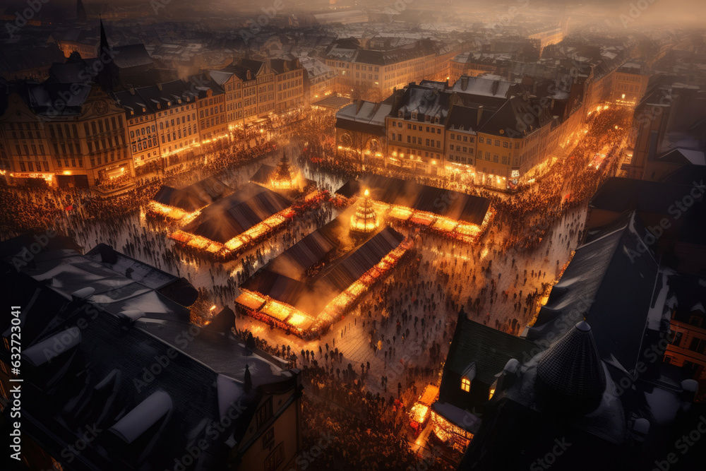 Christmas market in the square Generative AI Christmas market in the square Generative AI